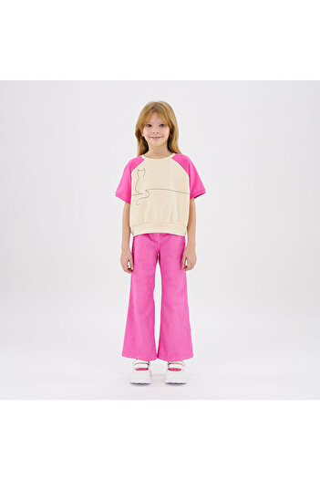 LC Waikiki Girl's Print Detailed T-Shirt