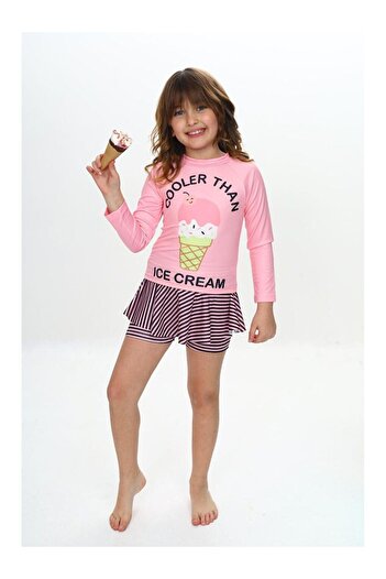 LC Waikiki Girl's Swimsuit with Skirt Detail