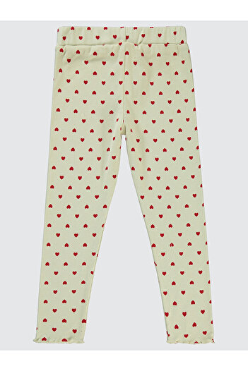 LC Waikiki Girls' Leggings 6-9 Years Old Ivory