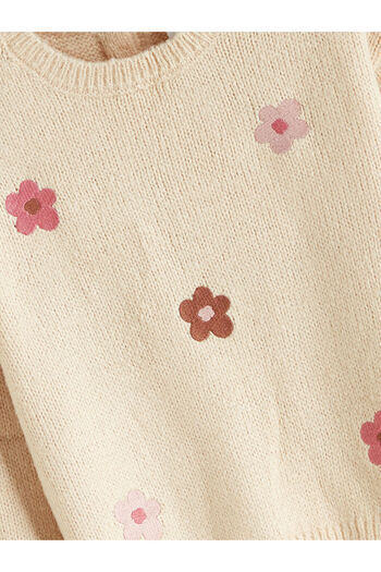 LC Waikiki Create Your Style from Uzg Store |   Crew Neck Floral Girl's Knit Sweater