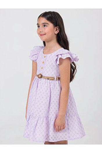 LC Waikiki Gilrs Girl's Dress 6-9 Years Lilac