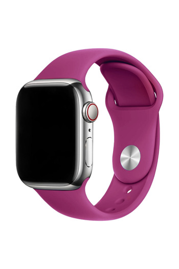 Compatibil Apple Silicone strap, Apple Watch 2/3/4/5/6/7/8/9/10 42mm/11 42mm/SE, 38/40/41/42mm S/M, Pomegranate