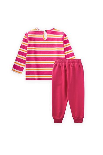 LC Waikiki Striped Long Sleeve T-Shirt 2-12 Years Old Fuchsia Orange Striped