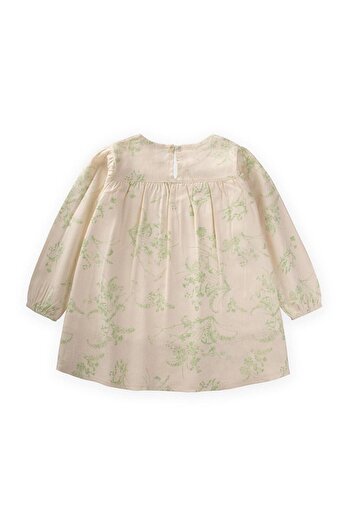 LC Waikiki Patterned Dress 2-6 Years Old Green Flower Pattern