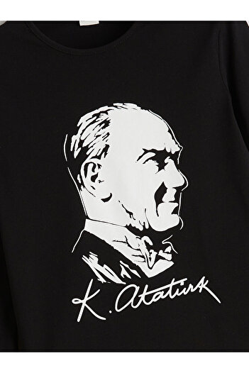 LC Waikiki Crew Neck Ataturk Printed Girl's T-Shirt