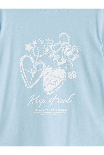 LC Waikiki Crew Neck Long Sleeve Printed Girls' T-Shirt