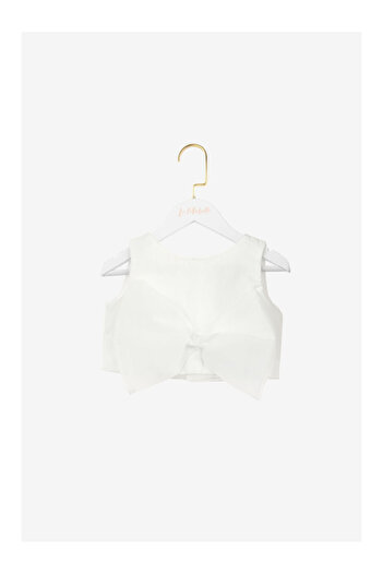 LC Waikiki Ecru Bow Detailed Girls' Crop Top
