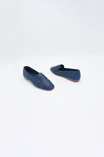 ENDİCAN 741 697 Bod7007 Women's Genuine Leather Shoes Navy Blue