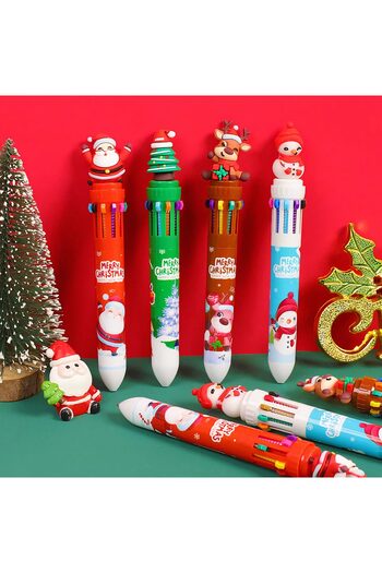 JML 36 Festive Pens with Christmas Figures 36 PIECES PER SET 10 Vibrant Colors, 16×2 cm