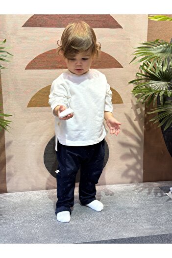BabyDia Navy Blue Polka Dot Shalwar Bottoms