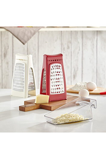 Mons Grater with Bowl Qlux Stainless Steel Grater with Bowl Bpa-Free Grater L-00667 Black