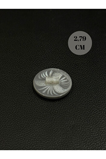 aensia Gri İçi Simli Çizgi Kelebek Desenli Polyester Kaban Ceket Düğmesi 2,79 CM - 1 ADET