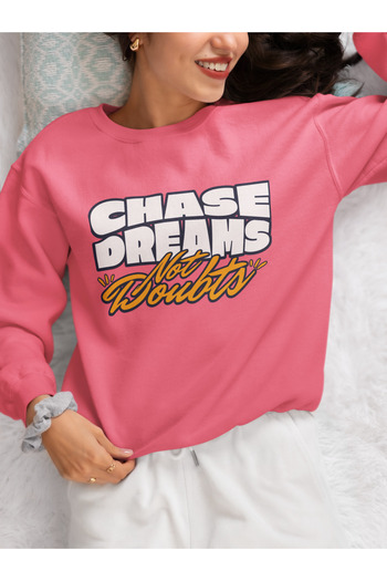 MAGORS Chase Dreams Not Doubts Printed Cotton Long Sleeve Ribbed 3-Ply Circular Neck Sweatshirt