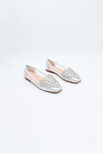 ENDİCAN 139 196-1 Stoned Women's Shoes Silver