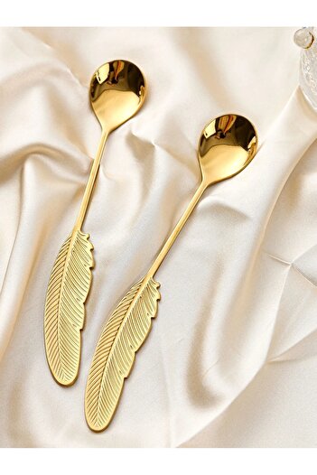 Turkco Feather Design Tea Sugar Spoon, 6 Pieces