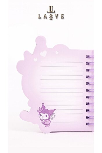 kuromi Premium Design Purple Shape A4 Spiral Notebook Kawaii with Pompom New Season