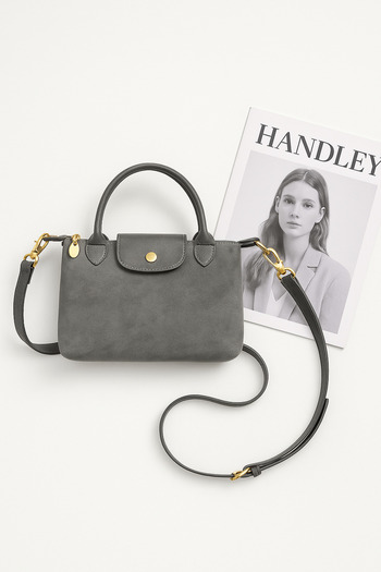Handley Lilyana – Suede Hand and Shoulder Bag with Leather Detailing