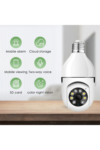 PANORAMA PROFESSIONAL Camera de Supraveghere WIFI Smart-Bulb PTZ Tip Bec E 27 cu Senzor de Miscare