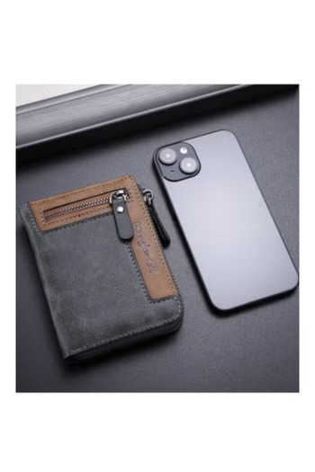 VEYA Men's multi-functional retro zipper wallet, suitable for young people, fashionable and comprehensive for holding cards