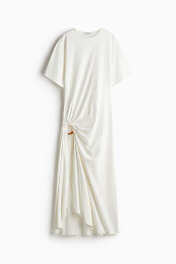 H&M Draped slit-front dress