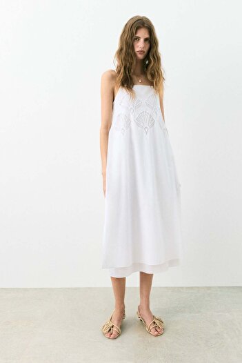 H&M Embroidered strappy dress