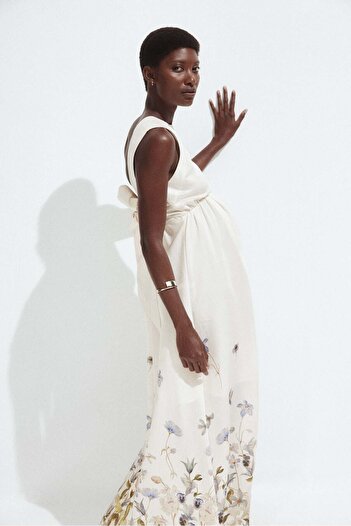H&M MAMA Long bow-back dress