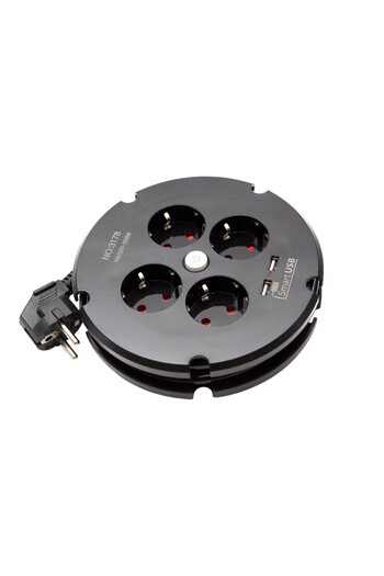 JML Extension Cord with 4 Sockets and 2 USB Ports 2m Round