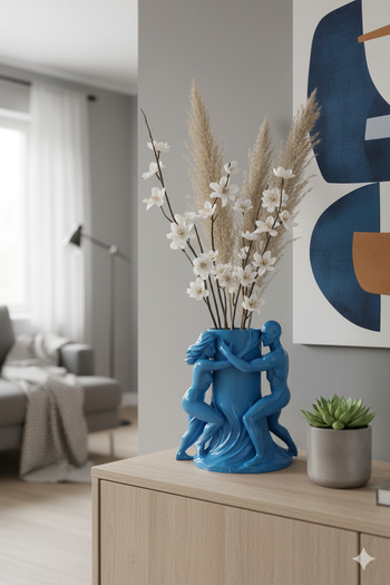 N NOXXO Modern Artistic Vase |   Figured Aesthetic Decorative Flower Vase |   3D Printing Design Petg Durable