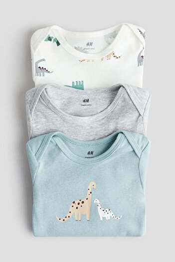 H&M 3-pack printed jersey bodysuits