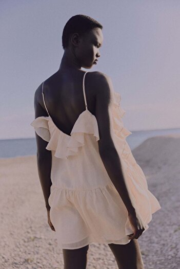 H&M Flounced ramie dress