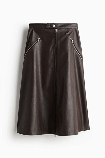 H&M Coated A-line skirt