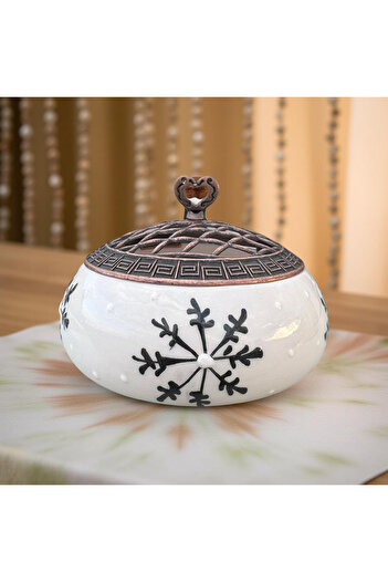 Çiporcal Poyraz Black Snowflake Sugar Bowl Hand Decoration