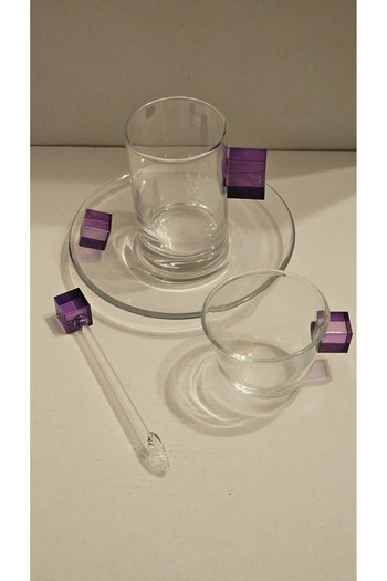 Keopsantique home Purple Cube 18-Piece Tea and Coffee Set