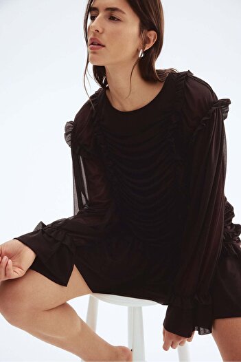 H&M Frill-trimmed draped dress