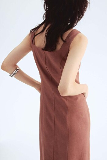 H&M Linen-blend midi dress