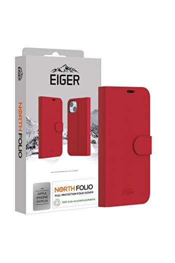 EIGER North Folio Case iPhone 16 Plus Red
