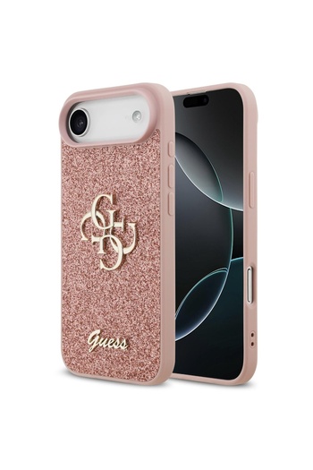 Guess Case Fixed Glitter 4G Metal Logo iPhone Air Pink