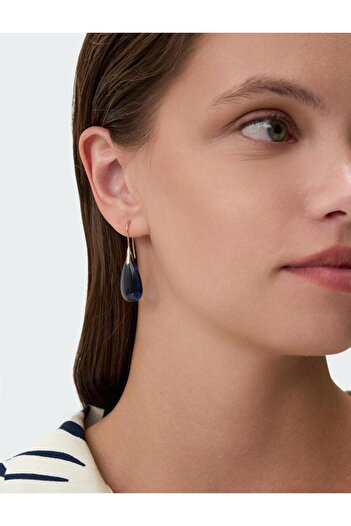 Jimmy Key Elegant Dangle Earrings with Blue Drop Figure