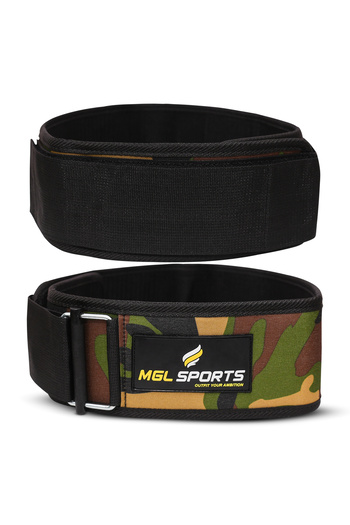 MGL SPORTS Nylon Belt – Quick-Lock Adjustable Support, Camo Design, Gym & Fitness