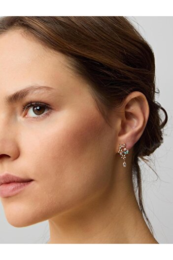 Jimmy Key Gold Color Butterfly Figured Swinging Earrings