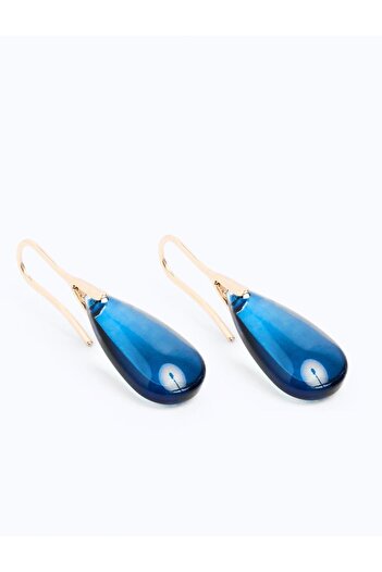 Jimmy Key Elegant Dangle Earrings with Blue Drop Figure