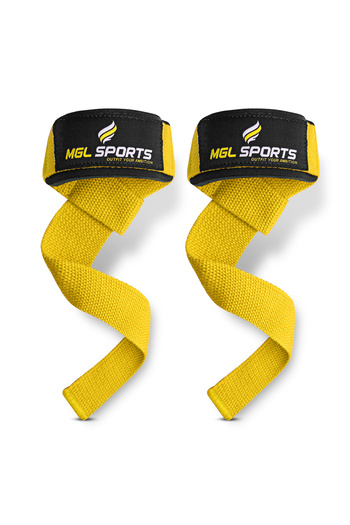 MGL SPORTS Lifting Straps – Heavy-Duty Grip Support, Yellow, Gym & Weightlifting