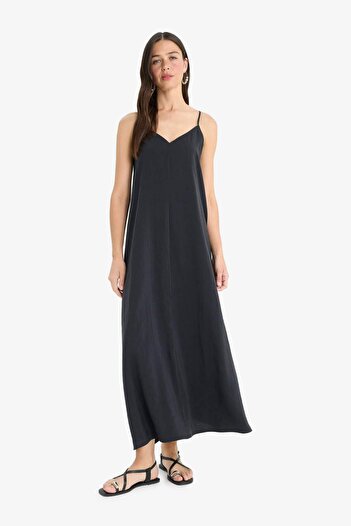 DeFacto A-Line V-Neck Modal Sleeveless Maxi Dress D8753Ax25Sm