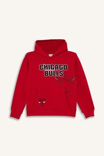 DeFacto Men's Nba Chicago Bulls Regular Fit Hooded Sweatshirt F4087A825Au