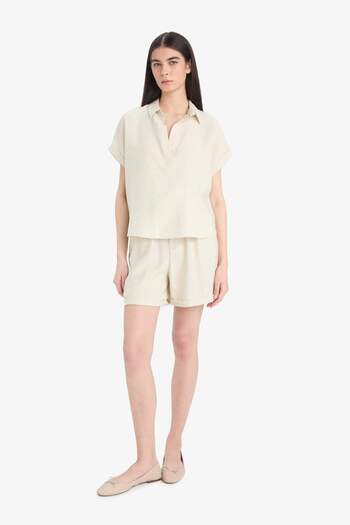 DeFacto High Waist Crinkle Fabric Shorts E7831Ax25Sm