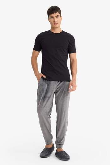 DeFacto Regular Fit Pocketed Velvet Pajama Bottoms F4672Ax25Wn