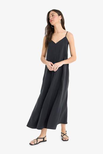 DeFacto A-Line V-Neck Modal Sleeveless Maxi Dress D8753Ax25Sm