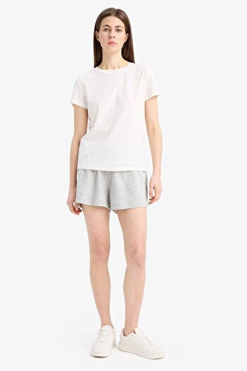 DeFacto Regular Fit Crew Neck Basic Plain Combed Cotton Short Sleeve T-Shirt E5851Ax25Sm