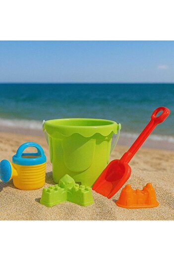 Generic 7-Piece Kids Beach Sand Toy Set-Bucket, Shovels, Rake, Castle Molds And Watering Can