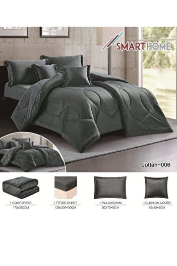 smart home Double-sided winter Comforter (velvet side & fur side) Filled bedspread, 4-piece set, 230x170cm